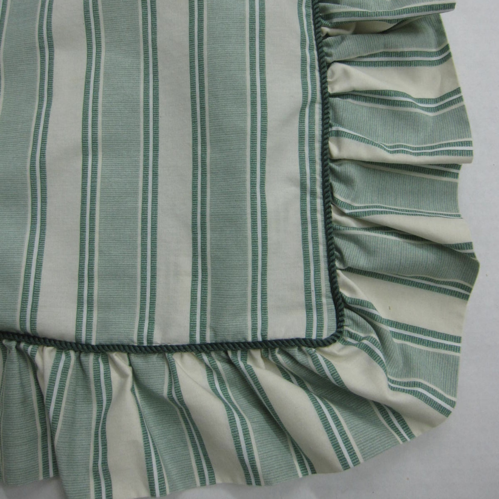 Euro Square Pillow Sham Green & White Striped